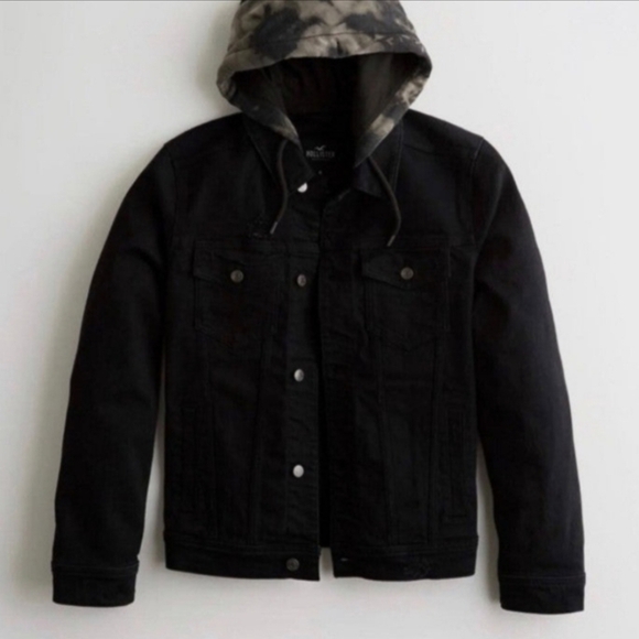 Hollister Distressed Denim Hoodie Jacket - Picture 3 of 7